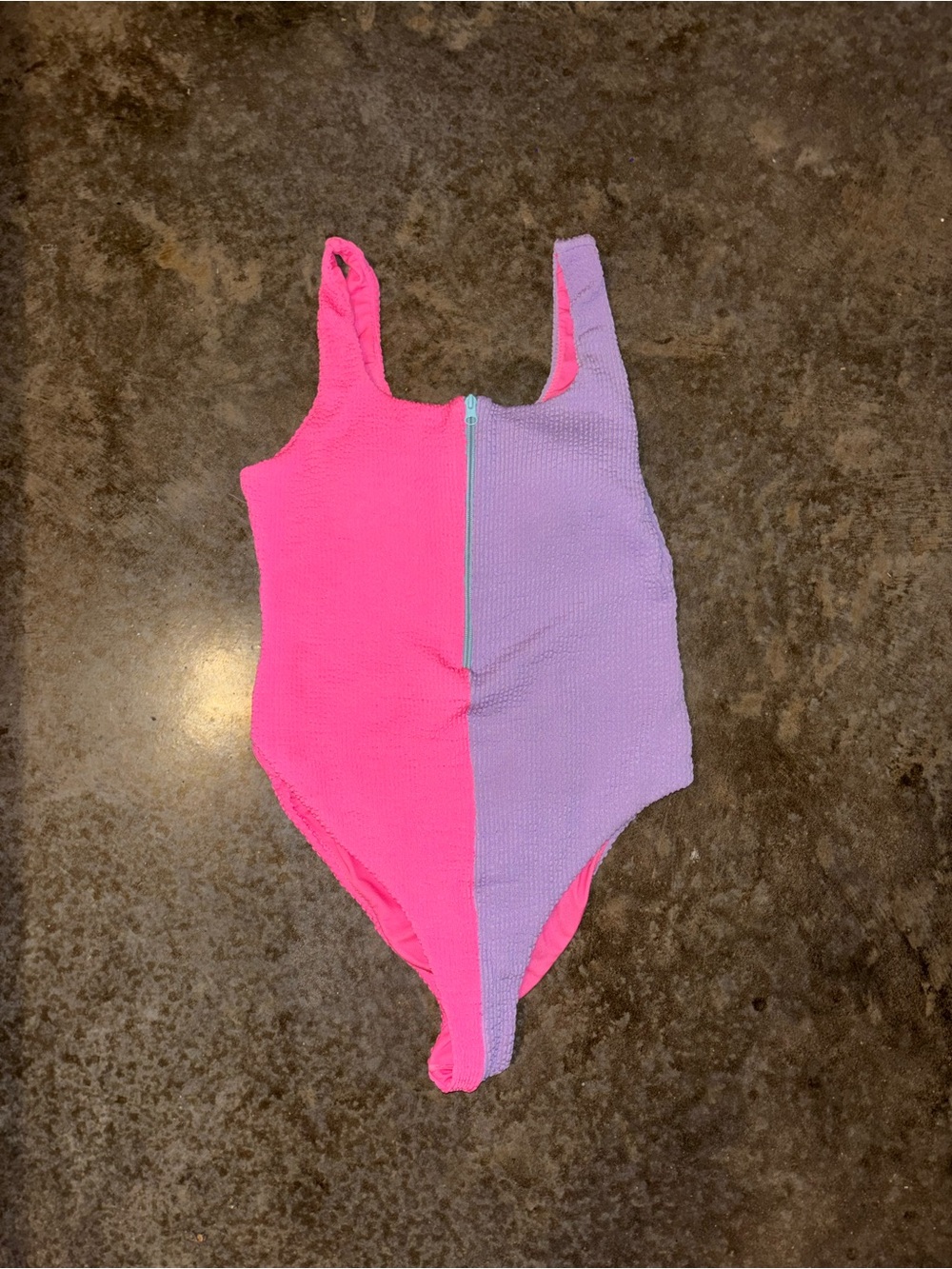 Pink Lily Colorblock Pink & Lavender One-Piece Swimsuit